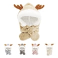 thumbnail image 1 of Esaierr Kids Toddler Winter Hat Scarf Set for Boys Girls Warm Earflaps Beanie Hat Scarf Gloves Set Knit Elk Antlers Hat 2-8 Years, 1 of 8