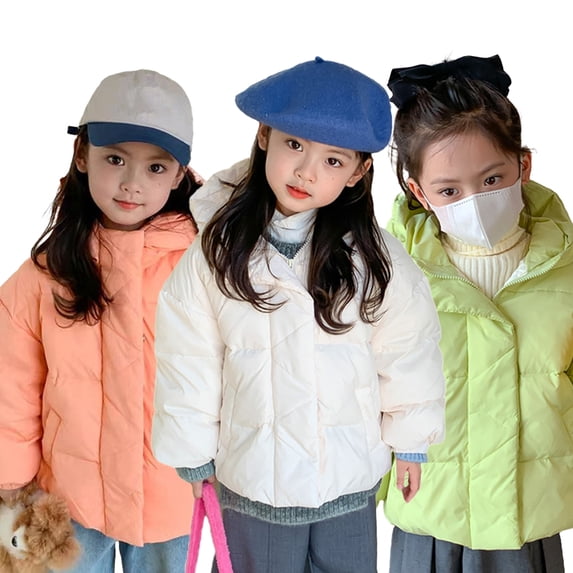 Esaierr Kids Toddler Winter Hooded Puffer Jacket for Girls New Autumn Winter Puffer Outwear Baby Cute Lightweight Thickened Warm Kid down Coats for 2-8Y