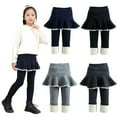 thumbnail image 1 of Esaierr Kids Toddler Winter Leggings for Girls 1-7Y Baby Fall Winter Stretch Pants with Ruffle Tutu Skirt Fleece Lined Warm Thick Pantskirt Pants Tights, 1 of 7