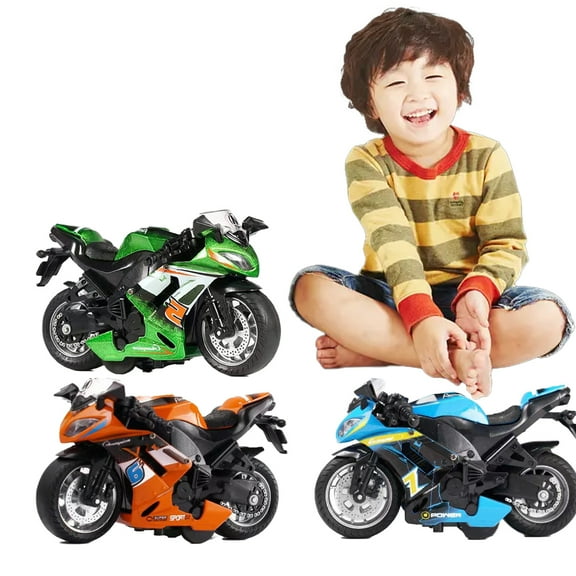 Esaierr Kids Toys Toddler Motorcycle Toys Alloy Car Model Toys Lights Sound Effects Racing Car Toys Boy Motorcycles Toys 3-9 Year