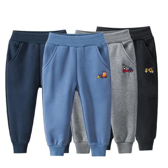 Esaierr Kids Unisex Fleece Sweatpants Toddler Boys Girls Sherpa Lined Athletic Jogger Pants Autumn Winter Padded Trousers for 1-9 Years