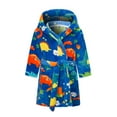 thumbnail image 1 of Esaierr Baby Toddler Bathrobes,Boys Girls Dinosaur Coral Fleece Hooded Mid-Length Pajamas for Kids 2-12T, 1 of 7