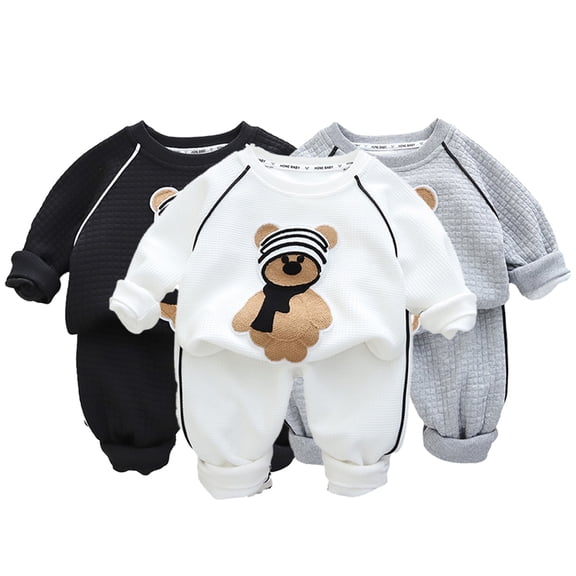 Esaierr Little Boys Girls 2PCS Sweatshirt Pants Set Unisex Kids Toddler Boys Girls 2PCS Sweat Suits Spring Fall Tracksuits Pants Outfits Set Soft Comfortable Baby Clothes Outfits Set for 1-5Y