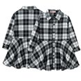 thumbnail image 1 of Esaierr Little Girls Plaid Shirt Dress for Toddler Kids Long Sleeve A-Line Princess Dresses Spring Autumn Casual Skirt 3-11 Years, 1 of 8