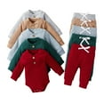 thumbnail image 1 of Esaierr Newborn Baby Boys Girls Clothes Toddler 2Pcs Spring Fall Long Sleeve Romper Bodysuit and Pants Outfit Set for 1-24Months, 1 of 5
