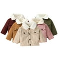 thumbnail image 1 of Esaierr Newborn Baby Boys Girls Corduroy Jacket for Toddler Fleece Winter Coats Kids Unisex Sherpa Lined Button down Warm Outwear 3M-3Y, 1 of 8