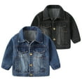thumbnail image 1 of Esaierr Newborn Baby Boys Girls Denim Jacket for Kids Toddler Button Girls Down Jeans Jackets Top Coat Outerwear Spring Autumn Long-Sleeved Casual Baby Jacket for 9M-5Y, 1 of 5