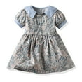 thumbnail image 1 of Esaierr Newborn Baby Printed Dresses for Girls,3M-4Y Little Girls Summer Short Sleeve Dresses Casual Cotton Summer Toddler Dress, 1 of 8