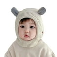 thumbnail image 1 of Esaierr Newborn Baby Rabbit Hat for Boys Girls 8M-3Y Warm Knit Earflaps Hat Cartoon Beanie Pullover Hat, 1 of 8