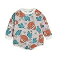 thumbnail image 1 of Esaierr Newborn Boy Long Sleeve Bodysuit Cotton Romper Solid Pants Infant Spring Fall Outfits Crawling Clothes, 1 of 6