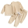 thumbnail image 1 of Esaierr Newborn Boys Sweatshirt 2 Piece Outfits Baby Spring Fall Winter Clothes Long Sleeve T-Shirt Tops+jogger Pants Two Piece Set Solid Tracksuit Outfit for 0-24 Months, 1 of 9