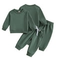 thumbnail image 1 of Esaierr Newborn Boys Sweatshirt 2 Piece Outfits Baby Spring Fall Winter Clothes Long Sleeve T-Shirt Tops+jogger Pants Two Piece Set Solid Tracksuit Outfit for 0-24 Months, 1 of 9