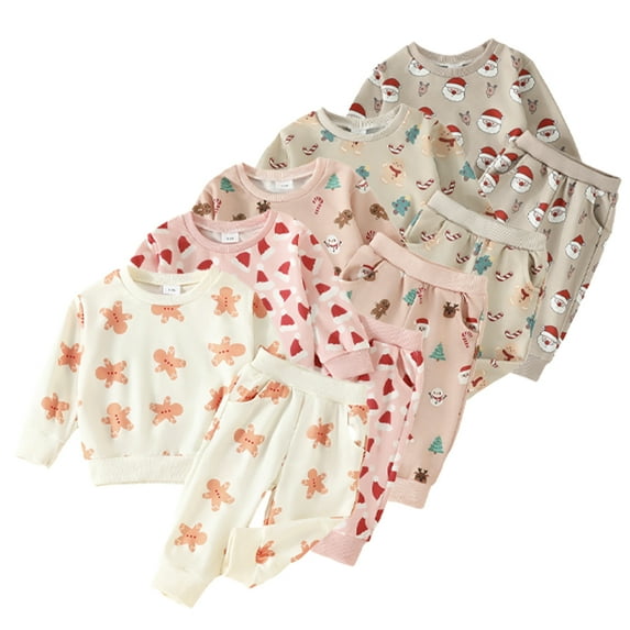 Esaierr Newborn Girls Boys 2PCS Sweatshirt Pants Outfit Long Sleeve Casual Sweatpants Long Sleeve Cute Fashion Fall Winter Set for Baby Infant 3M-3Y
