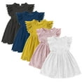 thumbnail image 1 of Esaierr Newborn Girls Summer Sleeveless Dress Kids a Line Twirly Casual Dress Baby Cotton Patchwork Dresses Solid Colours Party Gown for Girls 6M - 6T, 1 of 9