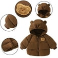 thumbnail image 1 of Esaierr Newborn Kids Boys Girls Winter Jacket Ears Hooded Cotton Coats Solid Color down Jackets Warm Tops Short Outerwear for 9 Months-6 Years, 1 of 8