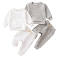 thumbnail image 1 of Esaierr Newborn Kids Toddler Girls Long Sleeve Sweatsuit Pants Outfits Baby Girls Spring Fall Crewneck Pullover Sweatshirt Top+Pants Set Newborn Track Suits 2 Piece Sizes Clothes for 3M-4Y, 1 of 7