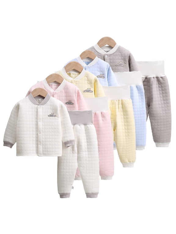 Thermal Underwear Outfit for Infant Baby Long Pants Autumn Winter Base Layer Boys Girls Cold Weather Tops Bottom for 6 Months-24 Months
