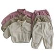 thumbnail image 1 of Esaierr Newborn Toddler Boys Girls 2Pcs Fleece Sweatshirt Sweatpants Outfit Winter Sweatsuit Outfit Baby Autumn Winter Jogger Pants Set Warm Tracksuit 2-Piece Set for 6 -24 Months, 1 of 9