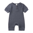 thumbnail image 1 of Esaierr Newborn Toddler Boys Girls Onesies Baby Bodysuit Crawling Suit for 0-24M Infant Solid Cotton Color Short Sleeve Bodysuits, 1 of 6
