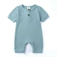 thumbnail image 1 of Esaierr Newborn Toddler Boys Girls Onesies Baby Bodysuit Crawling Suit for 0-24M Infant Solid Cotton Color Short Sleeve Bodysuits, 1 of 6