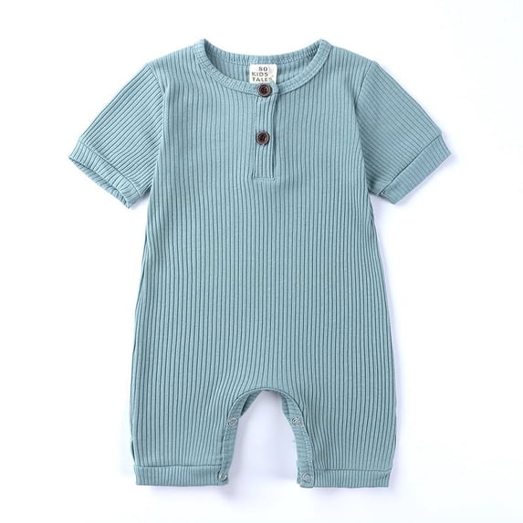 Esaierr Newborn Toddler Boys Girls Onesies Baby Bodysuit Crawling Suit for 0-24M Infant Solid Cotton Color Short Sleeve Bodysuits