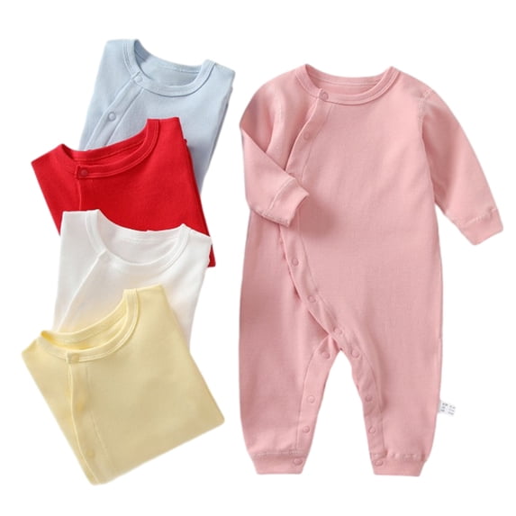 Esaierr Newborn Unisex Baby Coveralls Jumpsuit Organic Cotton Long-Sleeve Bodysuits Infants Spring Fall Onesies for Boys Girls 0-24 Months