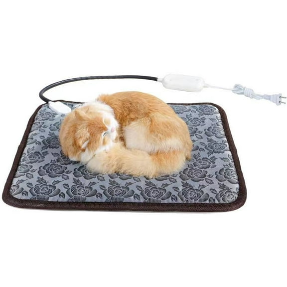 Esaierr Pet Heating Pad 17.7 Inch Waterproof Cloth Pet Blanket for Cats & Dogs, Foot Print