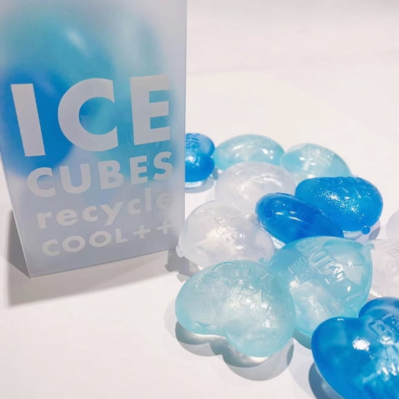 Esaierr Reusable Ice Cubes - Quick Freeze Plastic Love Ice Cubes with Assorted Colors Box of 15 Love Ice Plastic Cartoon Ice Lattice Ice Hockey