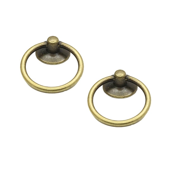 Esaierr Ring Drawer Pulls, Round Ring Cabinet Closet Drawer Pulls Single Hole Pull Ring Pulls 2PCS