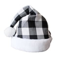 thumbnail image 1 of Esaierr Santa Claus Hat Black and White Checkered Christmas Hat Christmas Decoration 16.2*12.2inch, 1 of 7