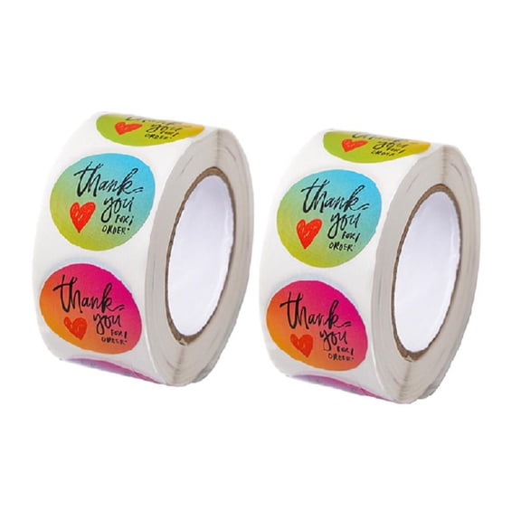 Esaierr Self-Adhesive Envelope Sealing Stickers Rolls of Thank You Sticker Labels 2 Rolls