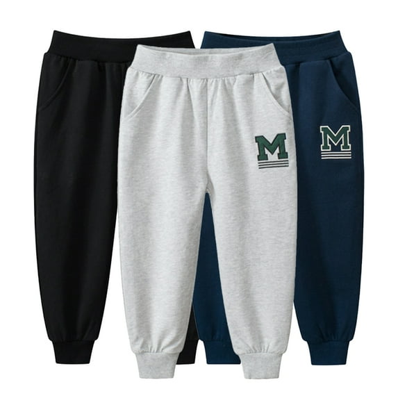 Esaierr Spring Autumn Toddler Boys Girls Jogger Cotton Pants Kids Boys Sweatpants 1-8Y Baby Boys with Pockets Casual Cotton Trousers Jogger Pants