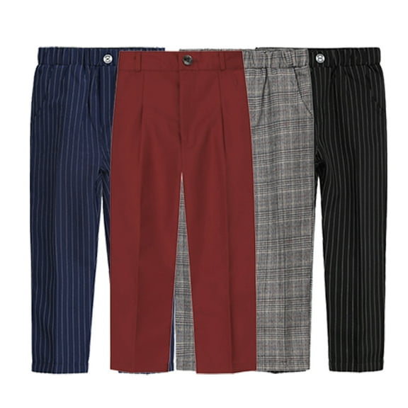 Esaierr Teen Kids Boys Flat Front Dress Pants Youth Boys Pring Spring Summer lightweight Student Performance Host Dress Suit Pants for 1-14Years