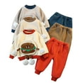 thumbnail image 1 of Esaierr Toddler Baby Boys 2Pcs Fleece Sweatshirt Pants Set Cute Long Sleeve Newborn Thick Warm Tracksuits Fall Winter Sweatsuit Outfit for 5M-5Y, 1 of 7