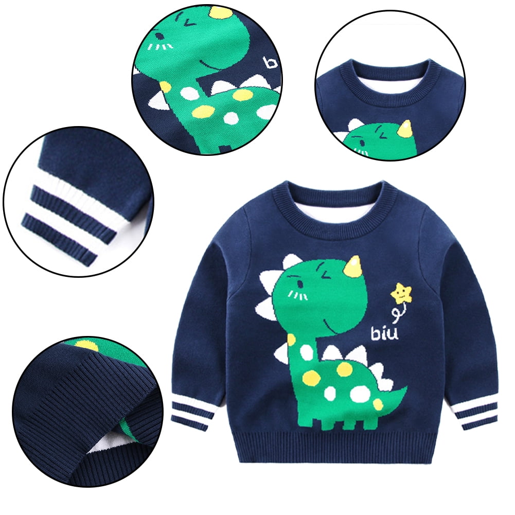 Toddler Boy Animal Blue Sweater main image 1