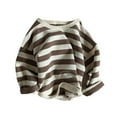 thumbnail image 1 of Esaierr Toddler Baby Boys Girls Cotton T-Shirts for Newborn Pullover Tee Stripe Solid Crewneck Long-Sleeved Casual Tops for 9M-5T, 1 of 5