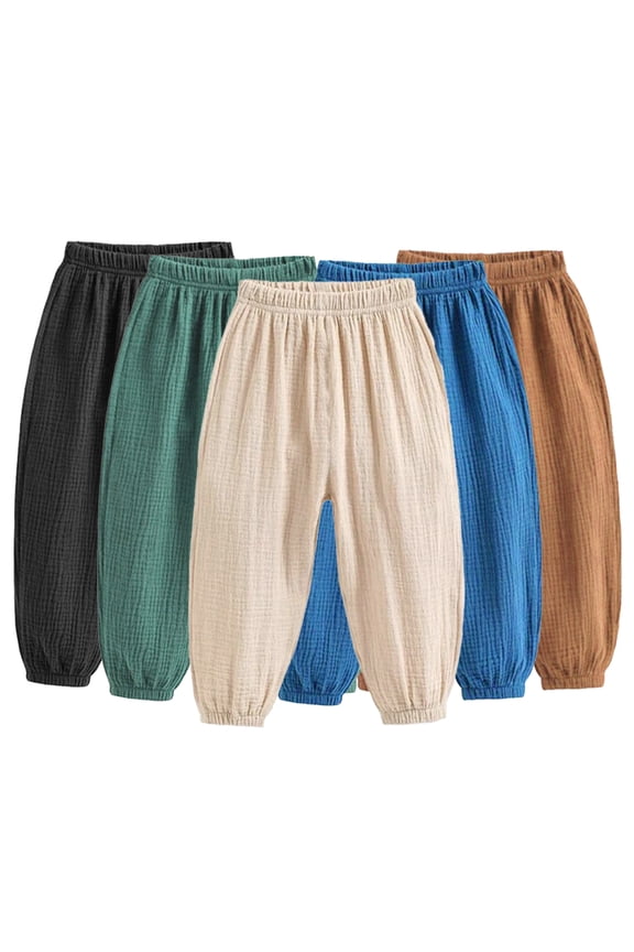 Toddler Baby Boys Girls Lantern Pants Elastic Waist Casual Trousers 1-8 Years Summer Bloomers Long Pants for Kids
