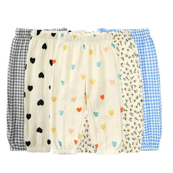 Esaierr Toddler Baby Boys Girls Pants Elastic Waist Casual Trousers Spring Summer Anti-Mosquito Pants Cotton Loose Pants for 1-8 Years