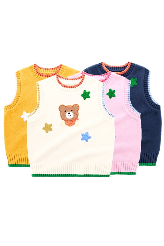 Toddler Baby Boys Girls Waistcoat Fall Winte Spring Vest Little Boys Girls Sleeveless Jacket Casual Fashion Cute Vest Tops,Size 2-7T