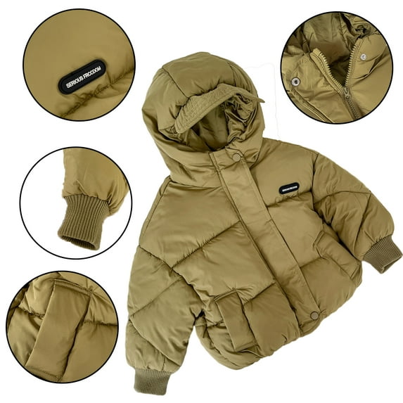 Esaierr Toddler Baby Boys Girls Warm down Coats Fashion Cotton Outerwear Kids Toddler Lightweight Winter Hoodie down Cotton Jacket for 1-8Y