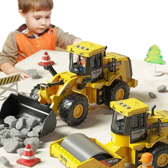 Esaierr Toddler Baby Car Toys Construction Vehicles Toys for Kids Diecast Road Roller Shovel Car Toys, Kids Engineering Toys , Excavator Machine Tipper Mixer Toys for Boys Girls Gifts for 3-7Y
