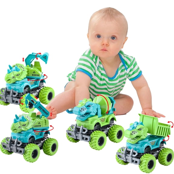 Esaierr Toddler Baby Deformation Toys Car Inertial Engineering Vehicle Toys Mini Boys Car Toys