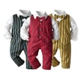 thumbnail image 1 of Esaierr Toddler Baby Formal Suit for Boys,Toddler Gentleman Set Dress Slim Fit Shirt + Bow Tie+ Vest+Pant 4Piece Infant Gentleman Suits for 3M-6Y, 1 of 6