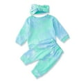 thumbnail image 1 of Esaierr Toddler Baby Girl 2Pcs Clothes Newborn Sweatshirt Outfits Fall Long Sleeve Sweatshirt+ Long Pants & Headband Outfits, 1 of 5