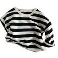 thumbnail image 1 of Esaierr Toddler Baby Girls Boys Cotton Striped T-Shirt Unisex Baby Long Sleeved Undershirt Little Kids Spring Autumn Undershirt Top, 1 of 4