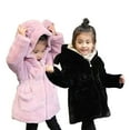 thumbnail image 1 of Esaierr Toddler Baby Girls Boys Ear Fleece Jacket with Hooded for Newborn Cotton Outwears Zip Pocket Coat Warm Winter Outwear for 9M-8T, 1 of 5