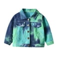 thumbnail image 1 of Esaierr Toddler Baby Girls Boys Tie-Dye Denim Jacket Kid Long Sleeve Button Denim Jacket for 13M-6T, 1 of 5