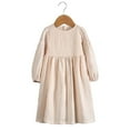 thumbnail image 1 of Esaierr Toddler Baby Girls Casual Dress Lantern Long-Sleeved Cotton Dresses for 1-6T, 1 of 5
