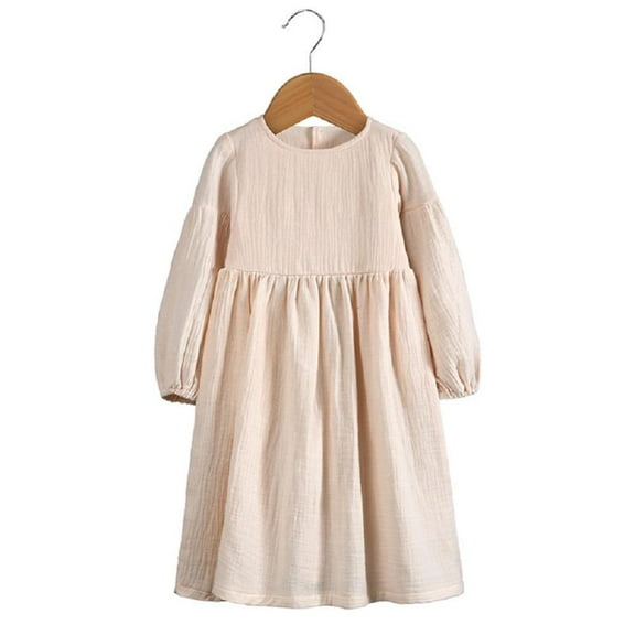 Esaierr Toddler Baby Girls Casual Dress Lantern Long-Sleeved Cotton Dresses for 1-6T