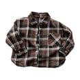 thumbnail image 1 of Esaierr Toddler Baby Newborn Plaid Shirt Jacket for Baby Shirt for 9m-5y Casual Lapel Long Sleeve Single Breasted Jacket Cardigan for Boys, 1 of 5